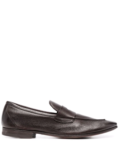 Shop Henderson Baracco Slip-on Leather Loafers In Brown