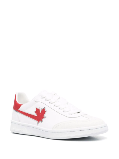 Shop Dsquared2 Logo-patch Leather Sneakers In White