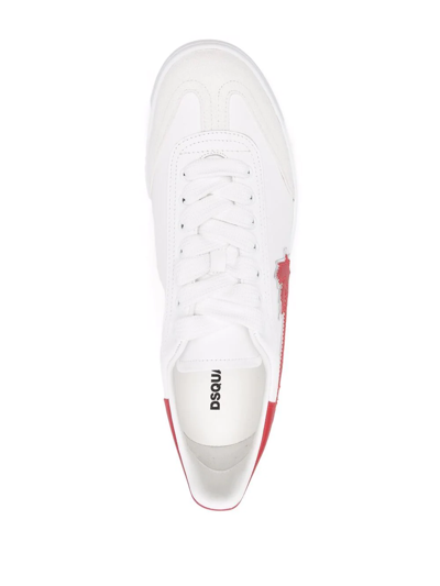 Shop Dsquared2 Logo-patch Leather Sneakers In White