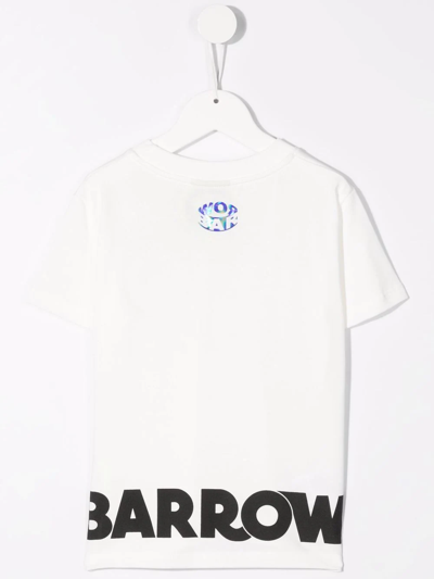 Barrow Smile-print Short-sleeve T-shirt In White