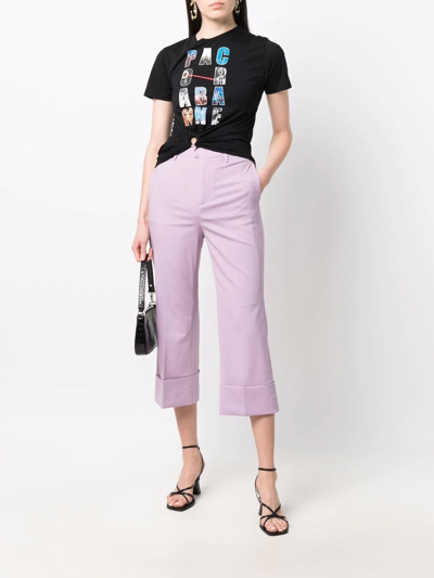 Shop Dsquared2 Cropped Tailored Trousers In Purple