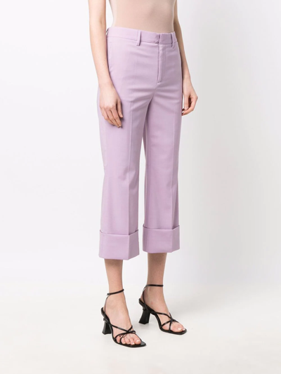 Shop Dsquared2 Cropped Tailored Trousers In Purple