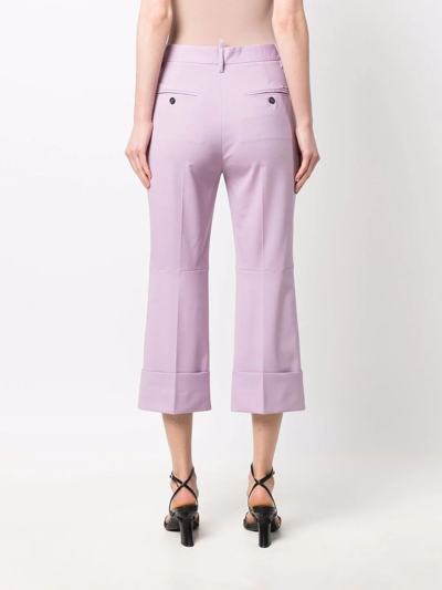 Shop Dsquared2 Cropped Tailored Trousers In Purple