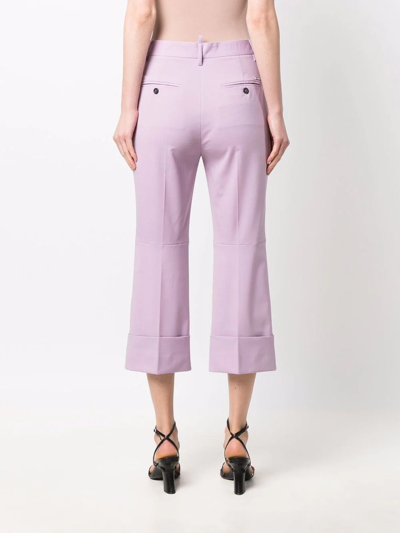 Dsquared2 Cropped Tailored Trousers In Purple