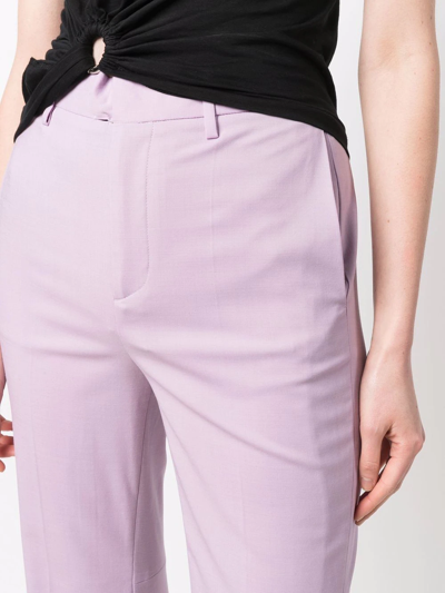 Shop Dsquared2 Cropped Tailored Trousers In Purple