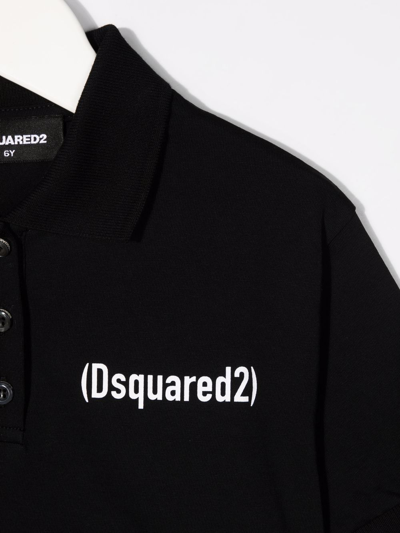 Shop Dsquared2 Logo-print Short-sleeved Polo Shirt In Black