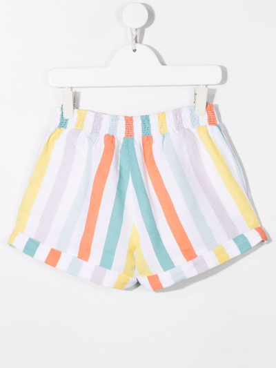 Shop Stella Mccartney Stripe-print Slip-on Shorts In White