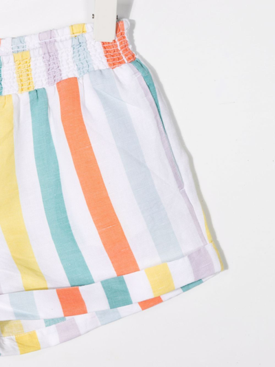 Shop Stella Mccartney Stripe-print Slip-on Shorts In White
