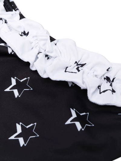 Shop Monnalisa Star-print Ruffle-trim Bikini In Black