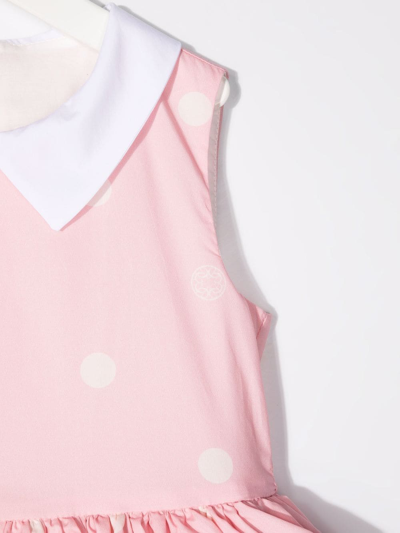 Shop Elie Saab Junior Polka Dot Flared Dress In Pink