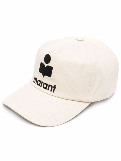 Shop Isabel Marant Embroidered-logo Cap In Neutrals