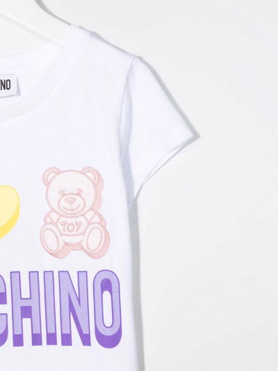 Shop Moschino Teddy Bear Print T-shirt In White