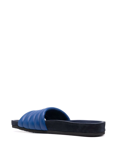 Shop Isabel Marant Helleah Quilted Band Sldies In Blue
