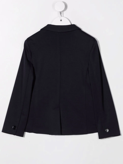 Paolo Pecora Teen Double-breasted Tailored Blazer In Blue