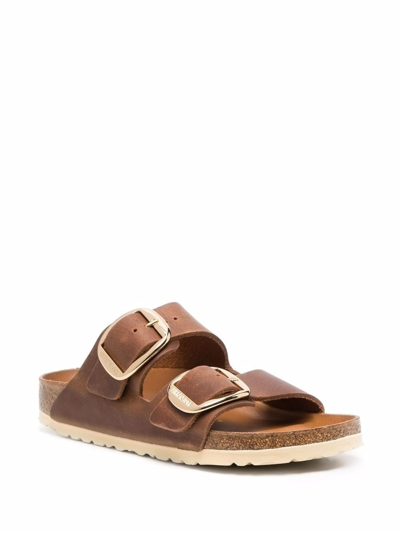Shop Birkenstock Sandals Leather Brown
