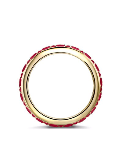 Shop Pragnell 18kt Yellow Gold Revival Regency Red Enamel And Diamond Ring