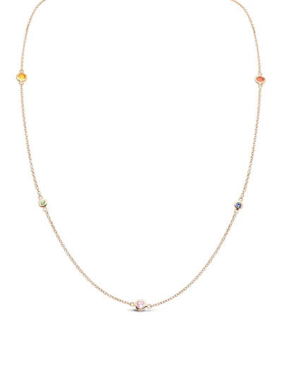 Pragnell 18kt Rose Gold Sundance Rainbow Sapphire Necklace In Pink
