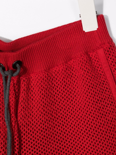 Shop Brunello Cucinelli Perforated Bermuda Shorts In Red