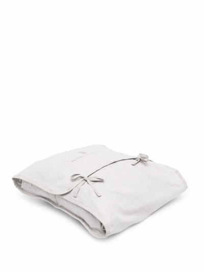 Shop Brunello Cucinelli Intarsia-knit Studded Cushion In Grey