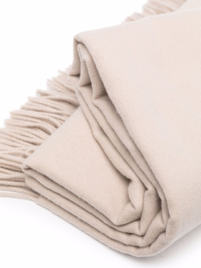 Shop Brunello Cucinelli Fringe-trimmed Cashmere Blanket In Neutrals