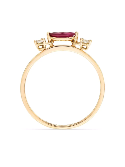 Shop Delfina Delettrez 18kt Yellow Gold Dancing Diamonds Ruby Ring
