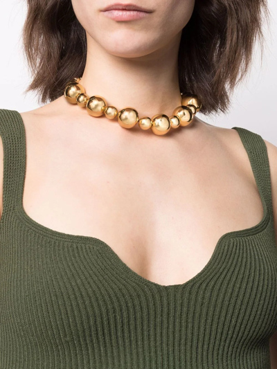 Shop Federica Tosi Gradient-bead Necklace In Gold
