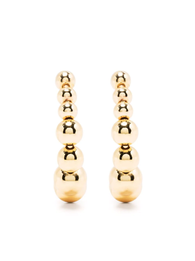 Shop Federica Tosi Bead-drop Stud Earrings In Gold
