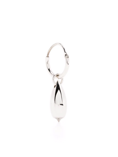 Shop Lemaire Pendant Single Hoop Earring In Silver