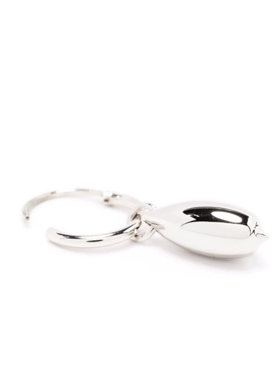 Shop Lemaire Pendant Single Hoop Earring In Silver