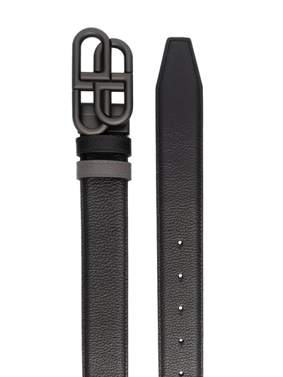 Shop Balenciaga Bb-buckle Reversible Belt In Black