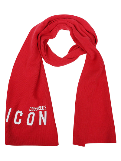Shop Dsquared2 Men's Red Wool Scarf