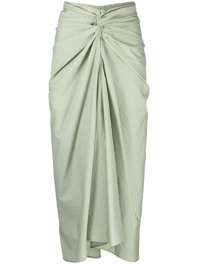 Shop Brunello Cucinelli Women's Green Cotton Skirt