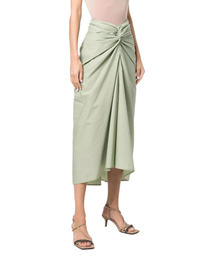 Shop Brunello Cucinelli Women's Green Cotton Skirt