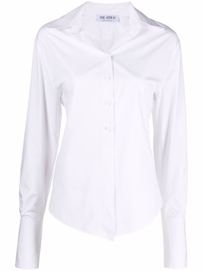 Shop Attico Cotton Long Sleeve Shirt In White