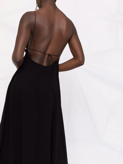 Shop Saint Laurent Open-back Crepe Dress In Schwarz