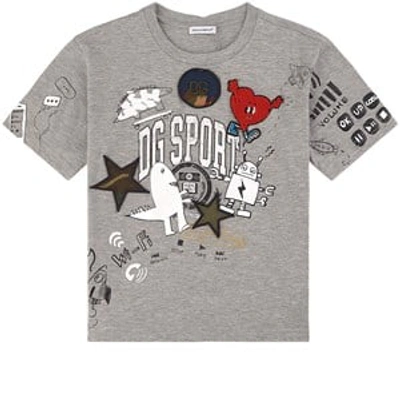 Shop Dolce & Gabbana Grey Graphic Print T-shirt