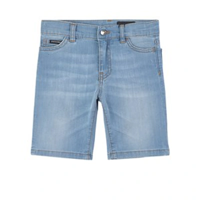 Shop Dolce & Gabbana Blue 3/4 Denim Shorts
