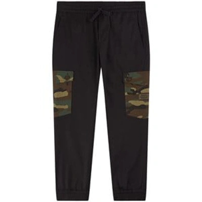 Shop Dolce & Gabbana Black Camp Pockets Cargo Trousers