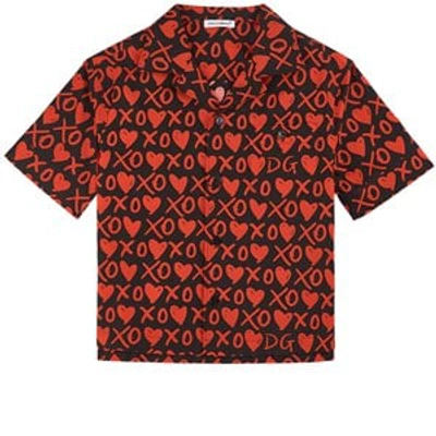 Shop Dolce & Gabbana Black Heart Print Shirt