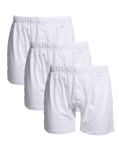 Shop 2(x)ist Men's 3-pack Pima Cotton Knit Boxers In 3 Pack White