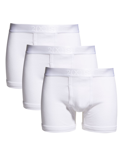 Shop 2(x)ist Men's 3-pack Pima Cotton Boxer Briefs In 3 Pack White
