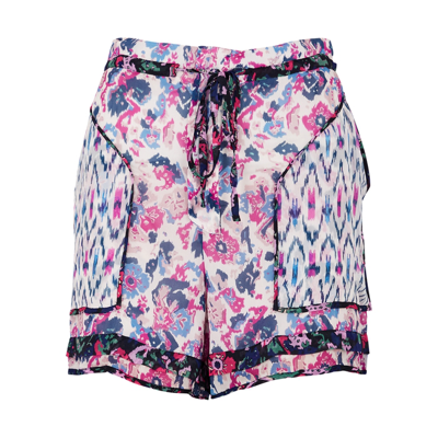 Shop Isabel Marant Étoile Riolmy Printed Georgette Shorts In Multicoloured