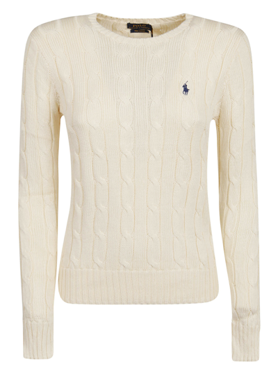 Shop Polo Ralph Lauren Julianna Classic Sweater In Cream