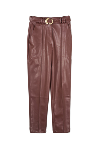 Shop Spring 2022 Ready-to-wear Pauline Vegan Leather Pant In Mahogany
