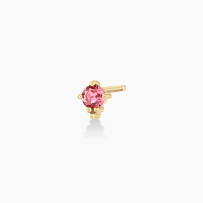 Shop Gorjana Pink Tourmaline Trinity Stud Earring In 14k Gold/pink Tourmaline