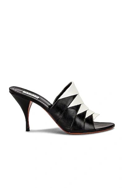 Shop Alaïa Leather Mules In Noir & Blanc