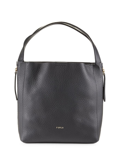 Shop Furla Women's Grace Leather Hobo Bag In Nero