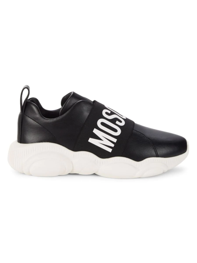 Shop Moschino Couture ! Women's Logo Slip-on Sneakers In Black