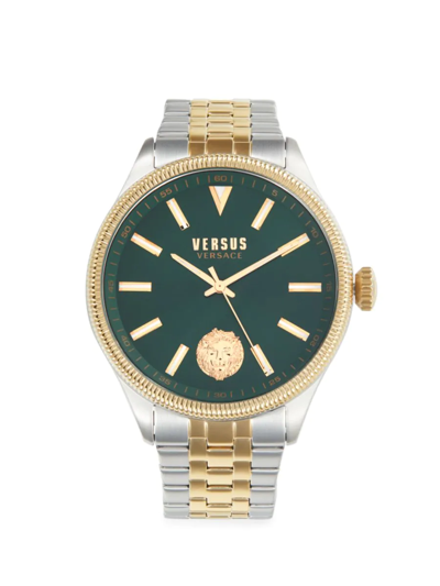 Shop Versus Men's 45mm Stainless Steel Two-tone Bracelet Watch In Green