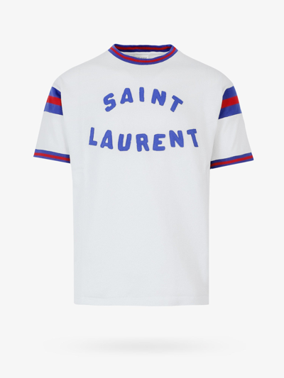 Saint Laurent Vintage-effect Logo T-shirt In White | ModeSens